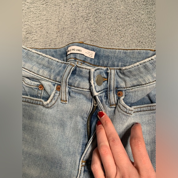 Elizabeth and James Distressed Light Blue high rise skinny ankle Jeans 0-25 - Picture 5 of 10